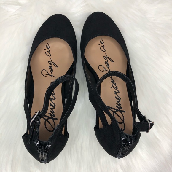 American Rag Miley Chop out black wedges 8M - Picture 6 of 8